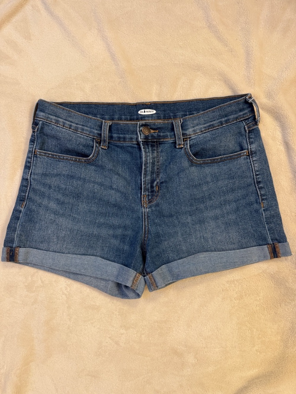 Old Navy Dark Blue Denim Cuffed Women's Shorts